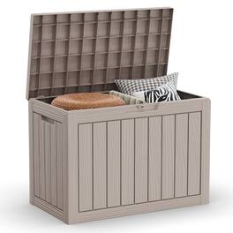 Mondawe - 45 Gallons Resin All-Weather Waterproof Outdoor Storage Box - Light Brown