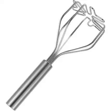 Front. MOSZAR LLC - Stainless Steel Potato Masher – Multi-Purpose, Ground Beef Smasher, Silver.