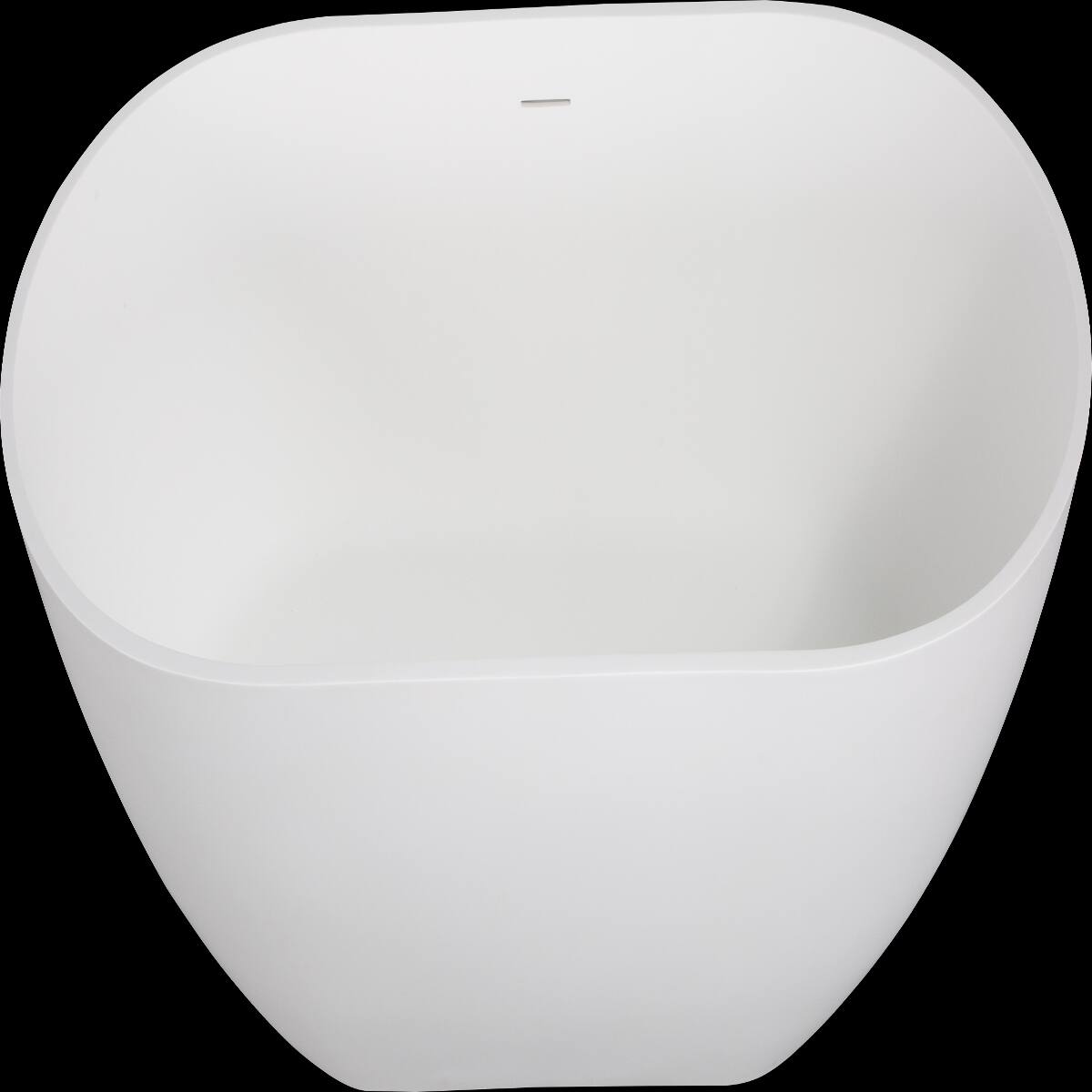 Alt View 8. Loheer - Loheer 59 Inch Freestanding Soaking Bathtub Matte White Solid Surface Tub with Overflow Center Drain - Matte White.