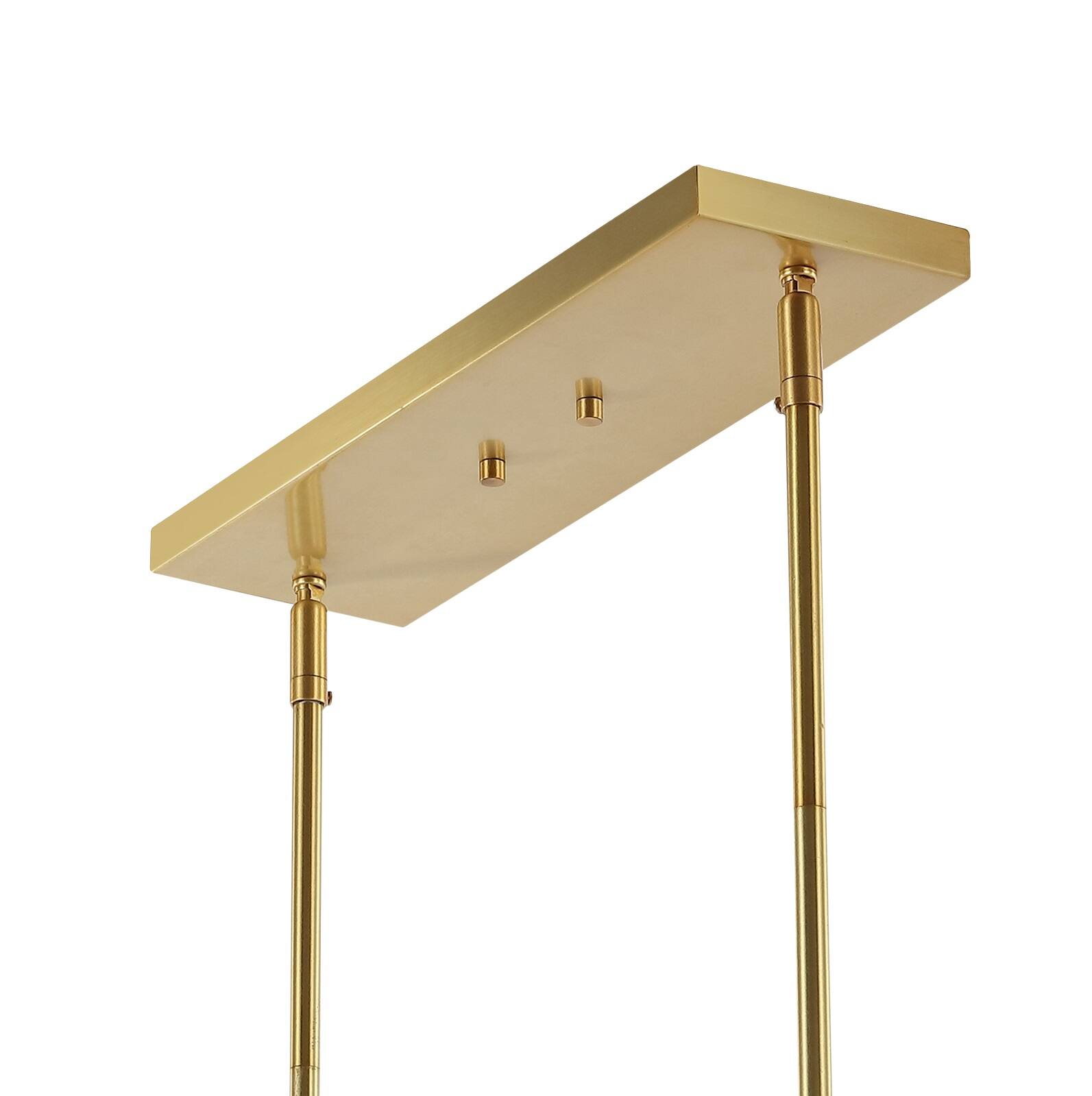 Alt View 5. Jonathan Y - Luca Parisian 45.5" 5-Light Modern Glam Iron Globe Linear LED Pendant, Brass Gold/White - Brass Gold.