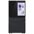 Samsung - Bespoke 23 cu. ft. Counter Depth 4-Door French Door Refrigerator with Family Hub 32" and AI Vision Inside - Charcoal Glass & Black/Charcoal
