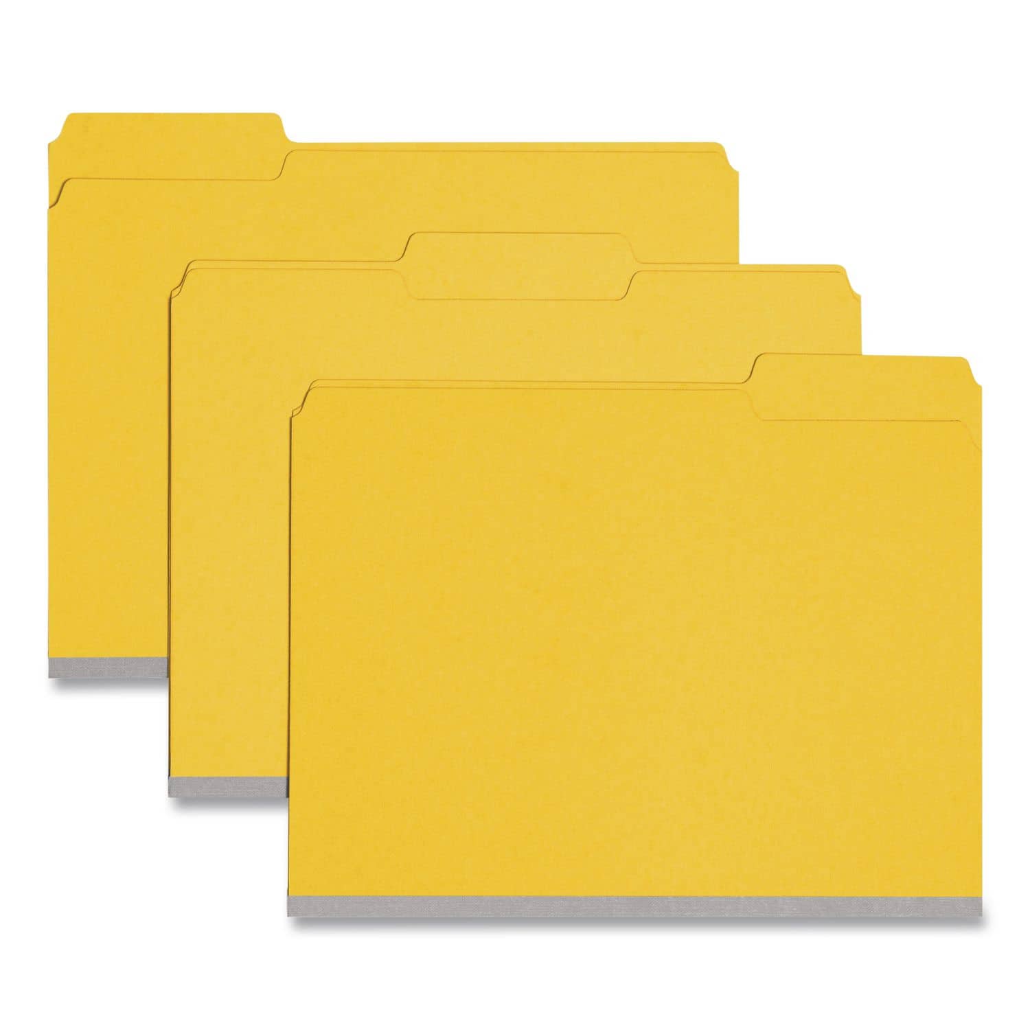 Smead Manufacturing - Expanding Recycled Heavy Pressboard Folders, 1/3-Cut Tabs: Assorted, Letter Size, 1" Expansion, Yellow, 25/Box