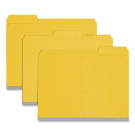 Smead Manufacturing - Expanding Recycled Heavy Pressboard Folders, 1/3-Cut Tabs: Assorted, Letter Size, 1" Expansion, Yellow, 25/Box
