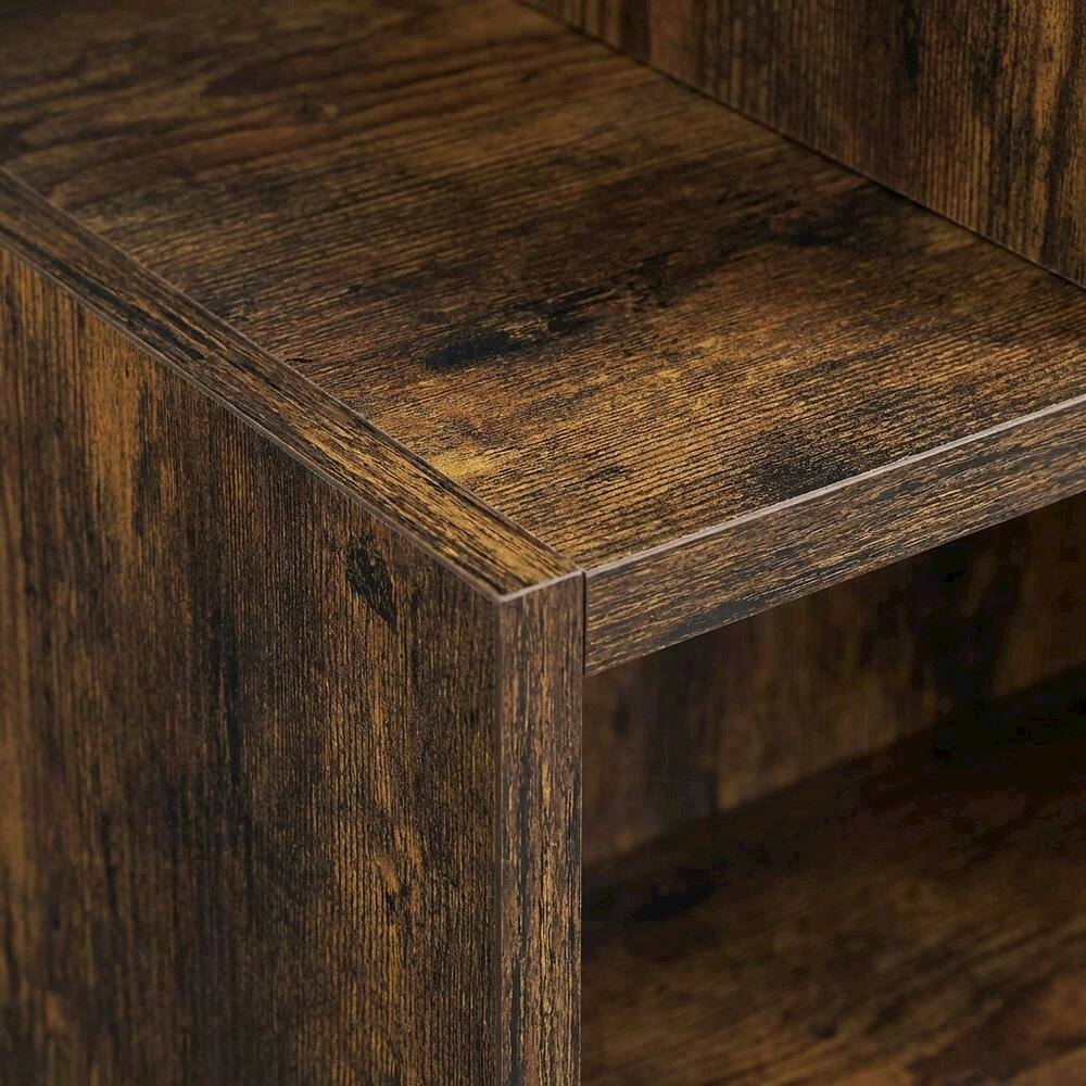 Alt View 1. FurniFact - Amber Pine 8-Tier Bookcase with Space Saving Storage Shelf - Amber Pine.