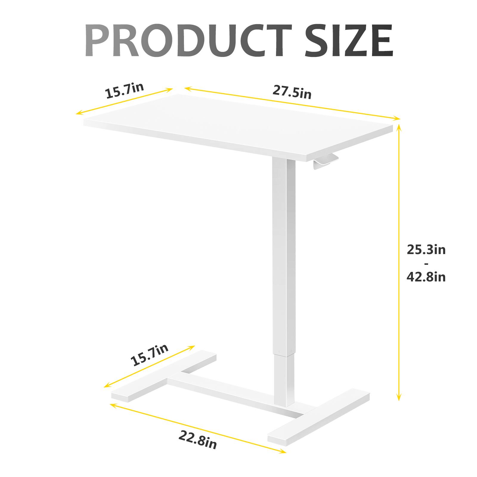 PRODUCT SIZE 15.7in x 27.5in x 25.3in - 42.8in