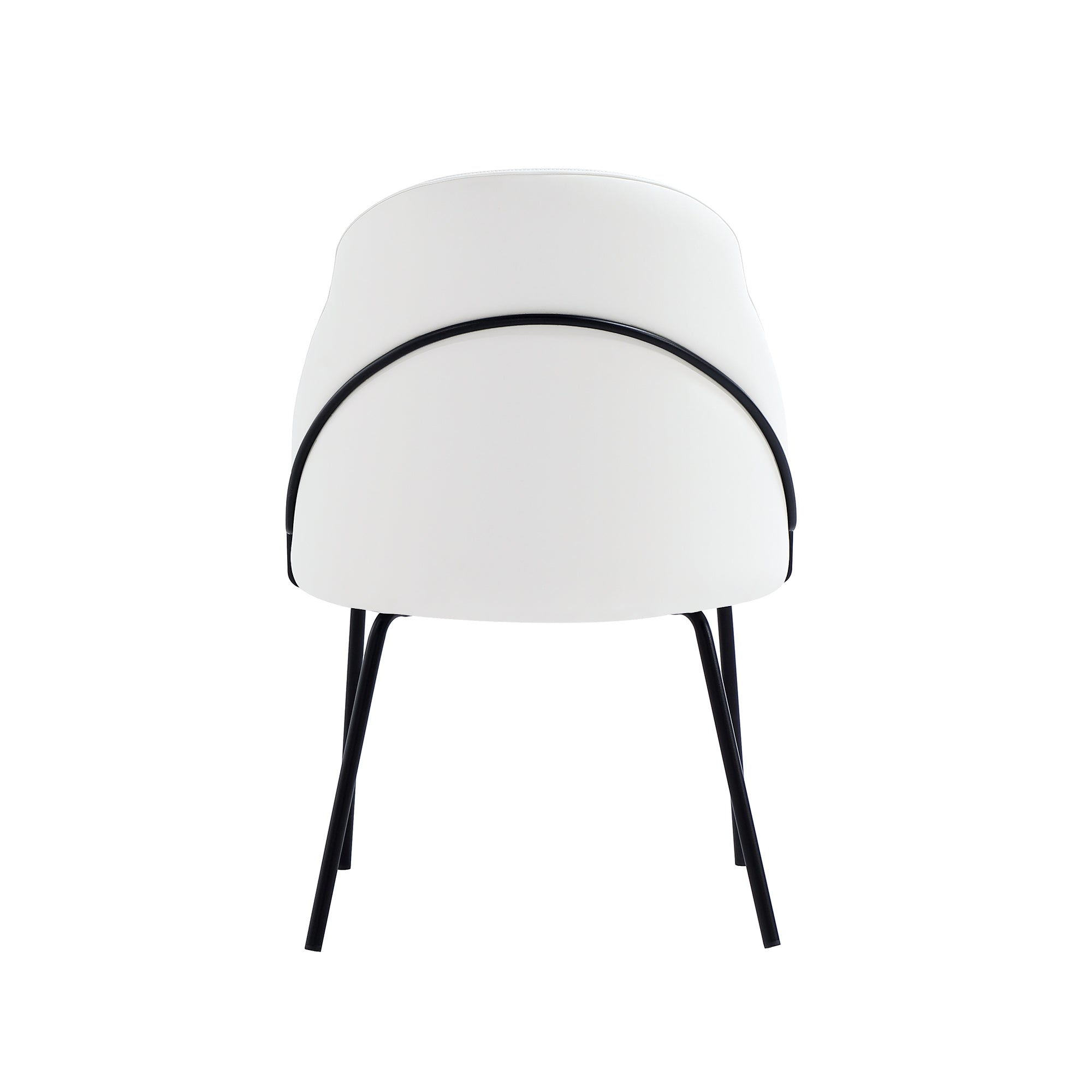 Alt View 4. Manhattan Comfort - Gracie Modern Metal Vegan Leather Dining Chair - Set of 4 - White and Black.