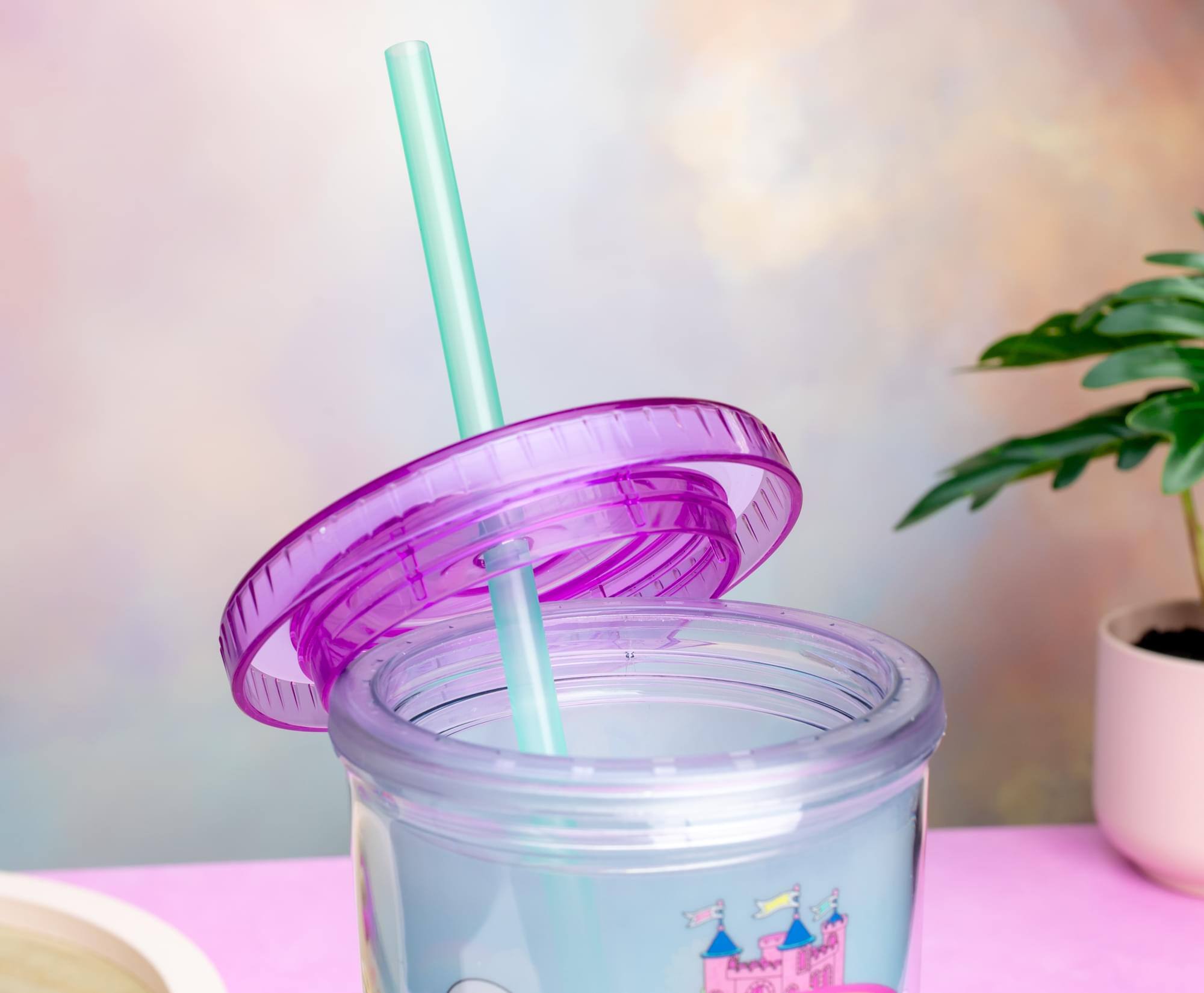 Alt View 4. Silver Buffalo - My Little Pony Dream Castle 20-Ounce Carnival Cup With Lid and Straw - Multi-Colored.
