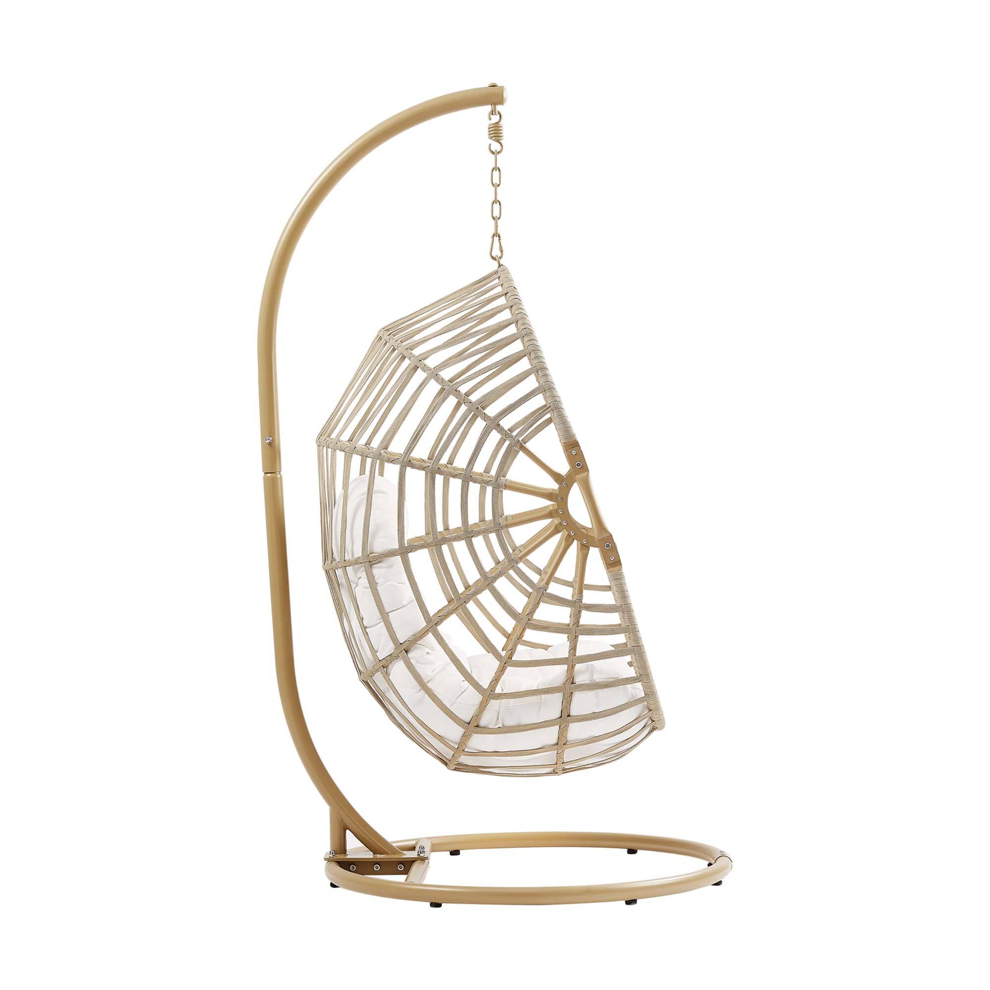 Alt View 3. Modway - Amalie Wicker Rattan Outdoor Patio Rattan Swing Chair by Modway - Natural White.