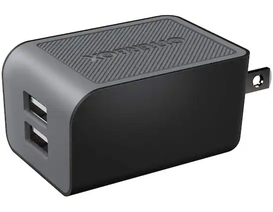 Front. OtterBox - Otterbox 4.8A Dual Universal Wall Charger | Color: Black - Black.