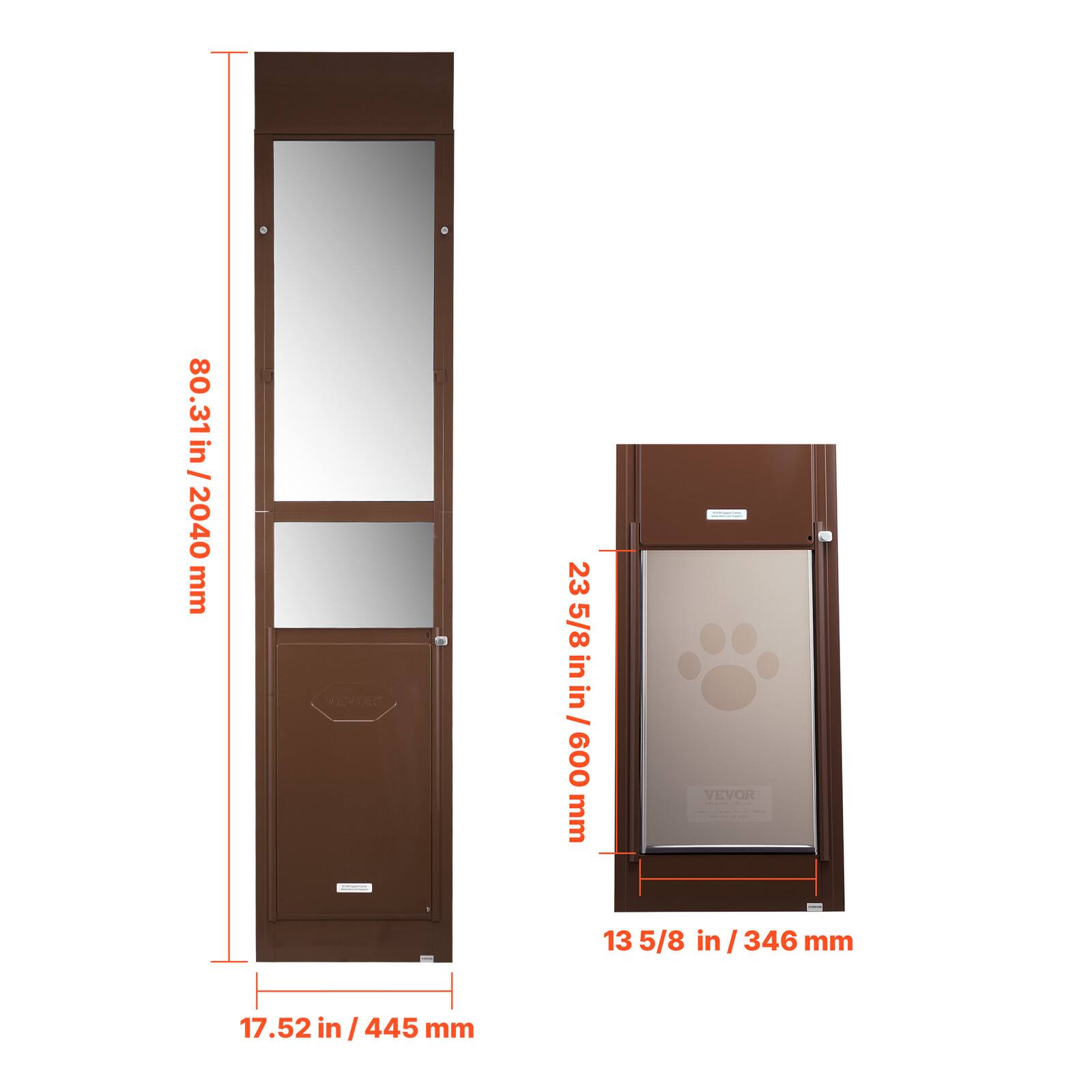 80.31 in / 2040 mm  
23 5/8 in / 600 mm  
13 5/8 in / 346 mm  
17.52 in / 445 mm