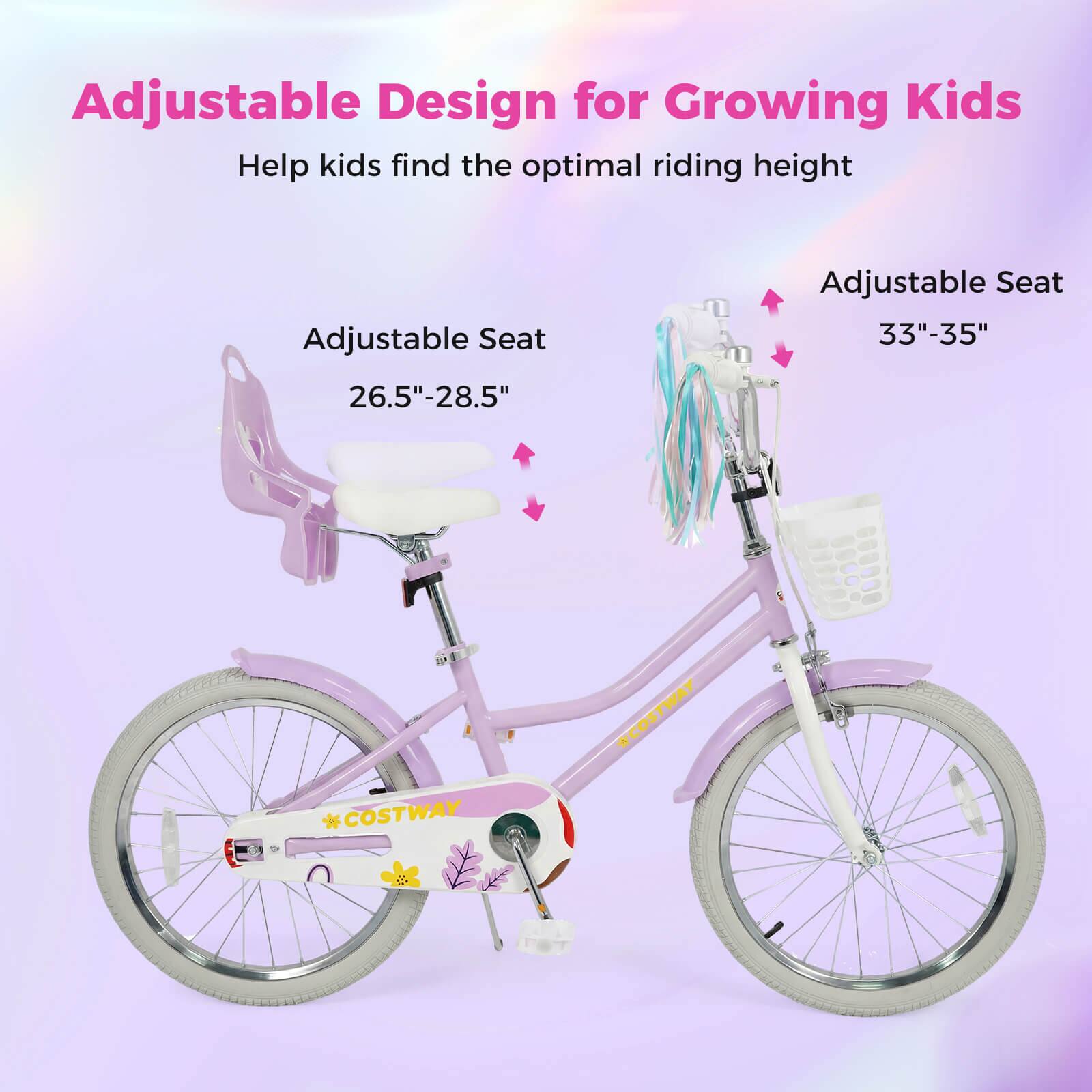 Adjustable Design for Growing Kids  
Help kids find the optimal riding height  

Adjustable Seat  
26.5"-28.5"  

Adjustable Seat  
33"-35"  

*COSTWAY