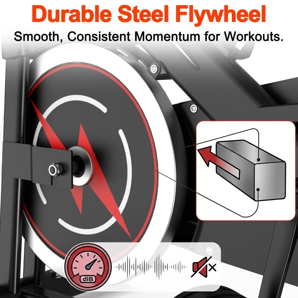 Durable Steel Flywheel  
Smooth, Consistent Momentum for Workouts.