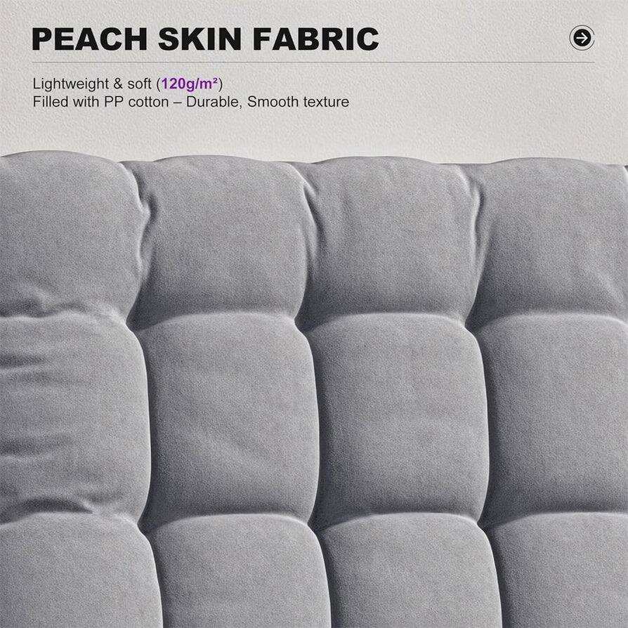PEACH SKIN FABRIC

Lightweight & soft (120g/m²)  
Filled with PP cotton – Durable, Smooth texture
