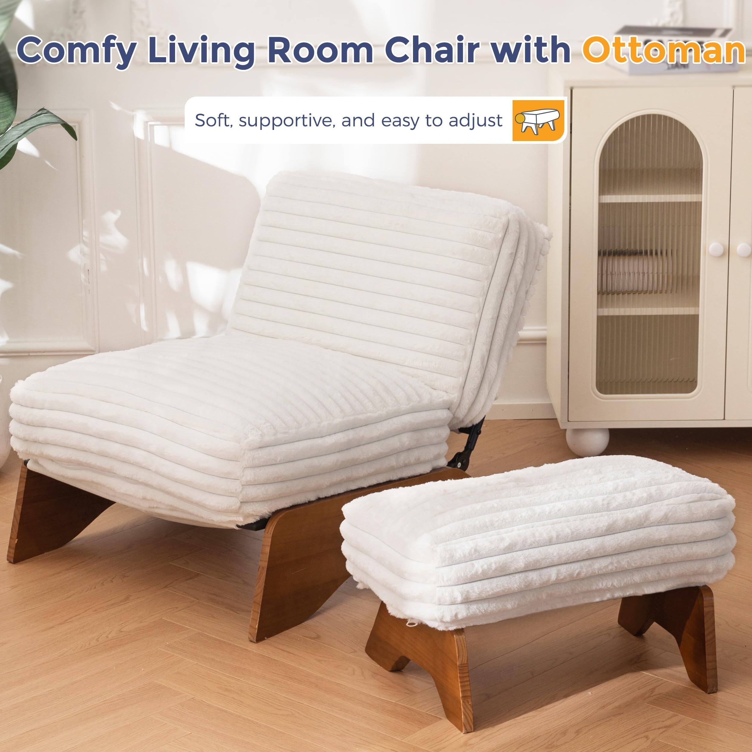 Comfy Living Room Chair with Ottoman

Soft, supportive, and easy to adjust