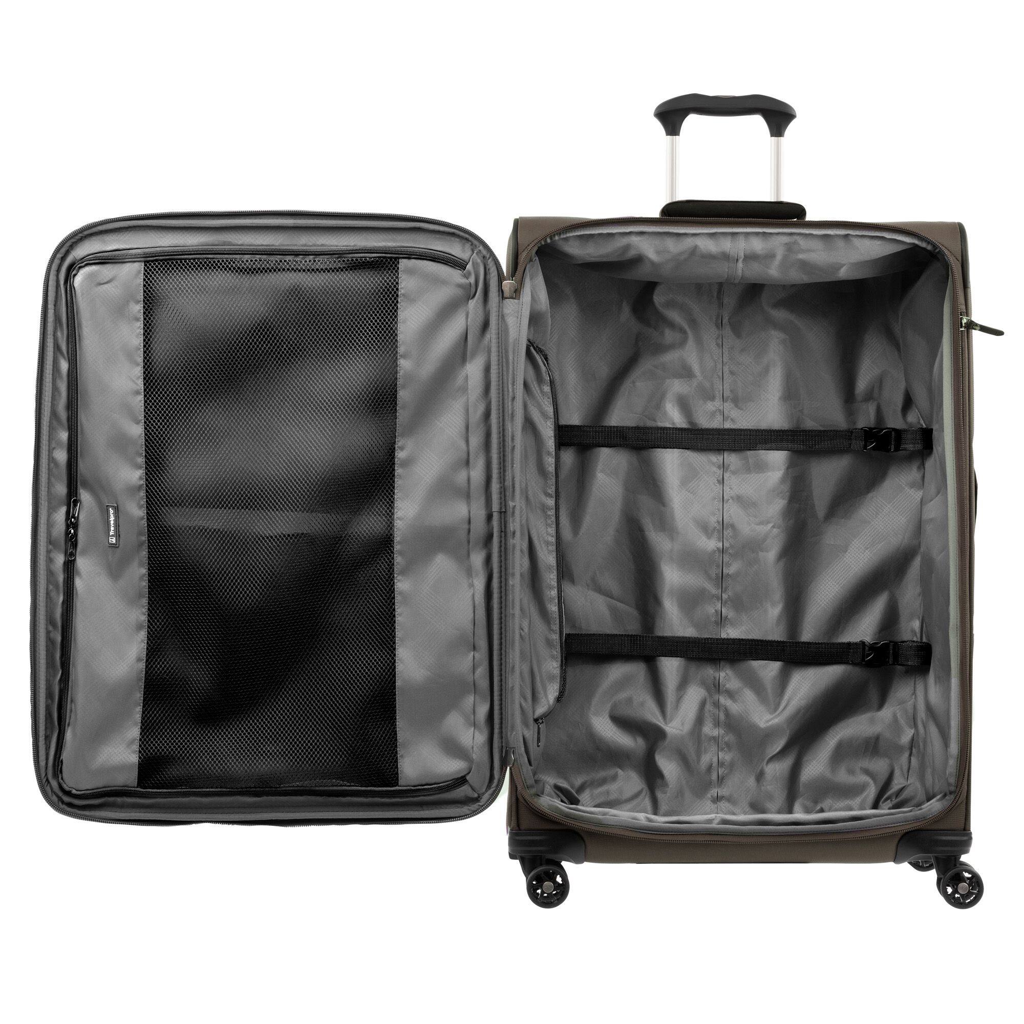 Angle. Travelpro - Tourlite Softside Expandable 29" Checked Spinner Luggage - Espresso.