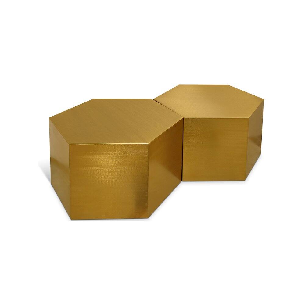 Meridian Furniture - Hexagon Brushed Coffee Table - Gold