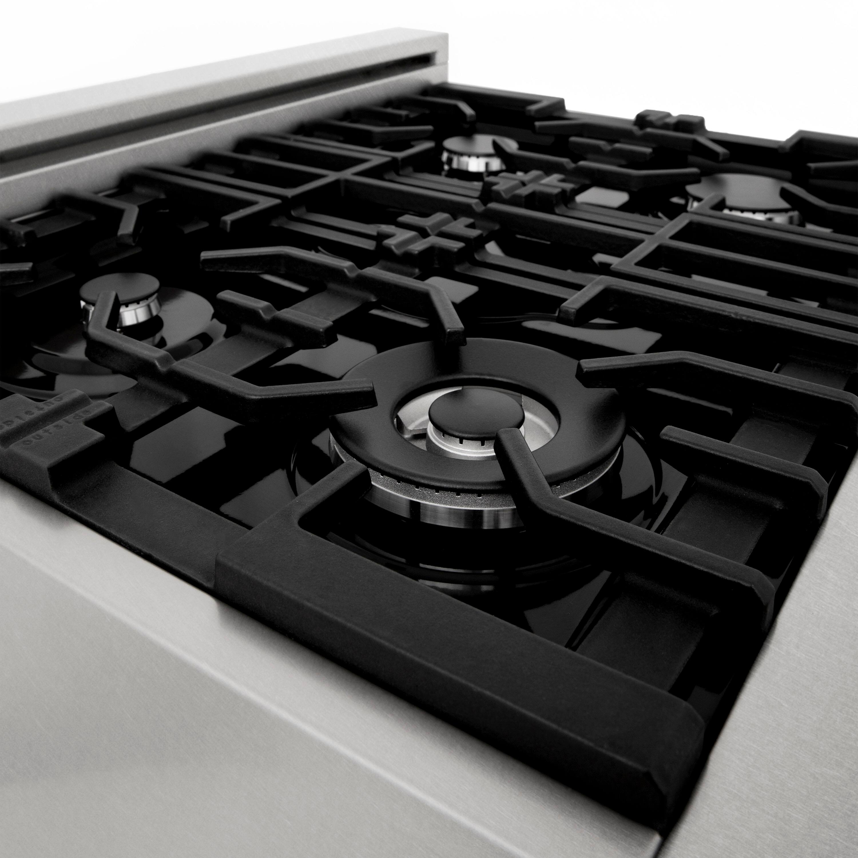 Alt View 4. ZLINE - ZLINE 30 in. Legacy Dual Fuel Range with 4 Burners and Oven (RAS-SN-30) - Satin Stainless Steel.