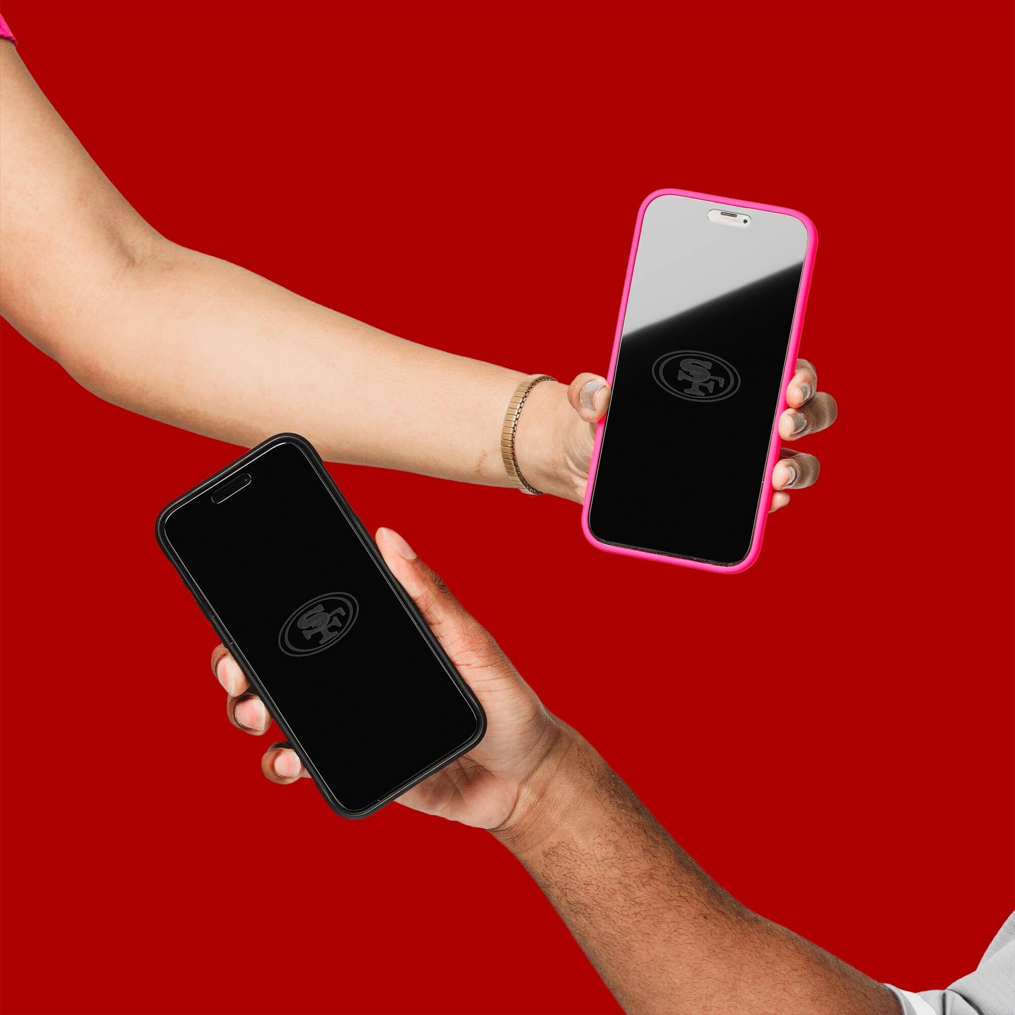 Alt View 3. Screen Skinz - San Francisco 49ers iPhone Privacy Glass Screen Protector - 15 Plus/15 Pro Max/16 Plus - Multicolor.