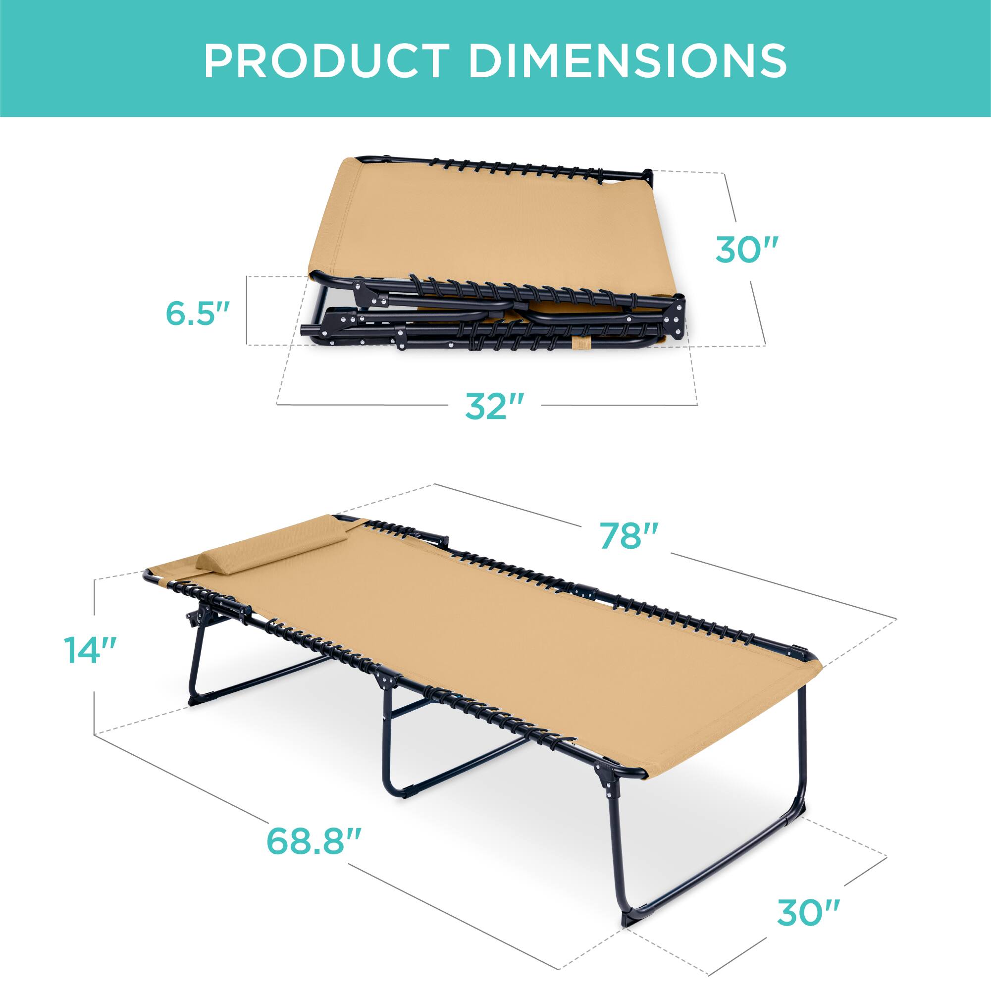 PRODUCT DIMENSIONS

- 30"
- 6.5"
- 32"
- 78"
- 14"
- 68.8"
- 30"