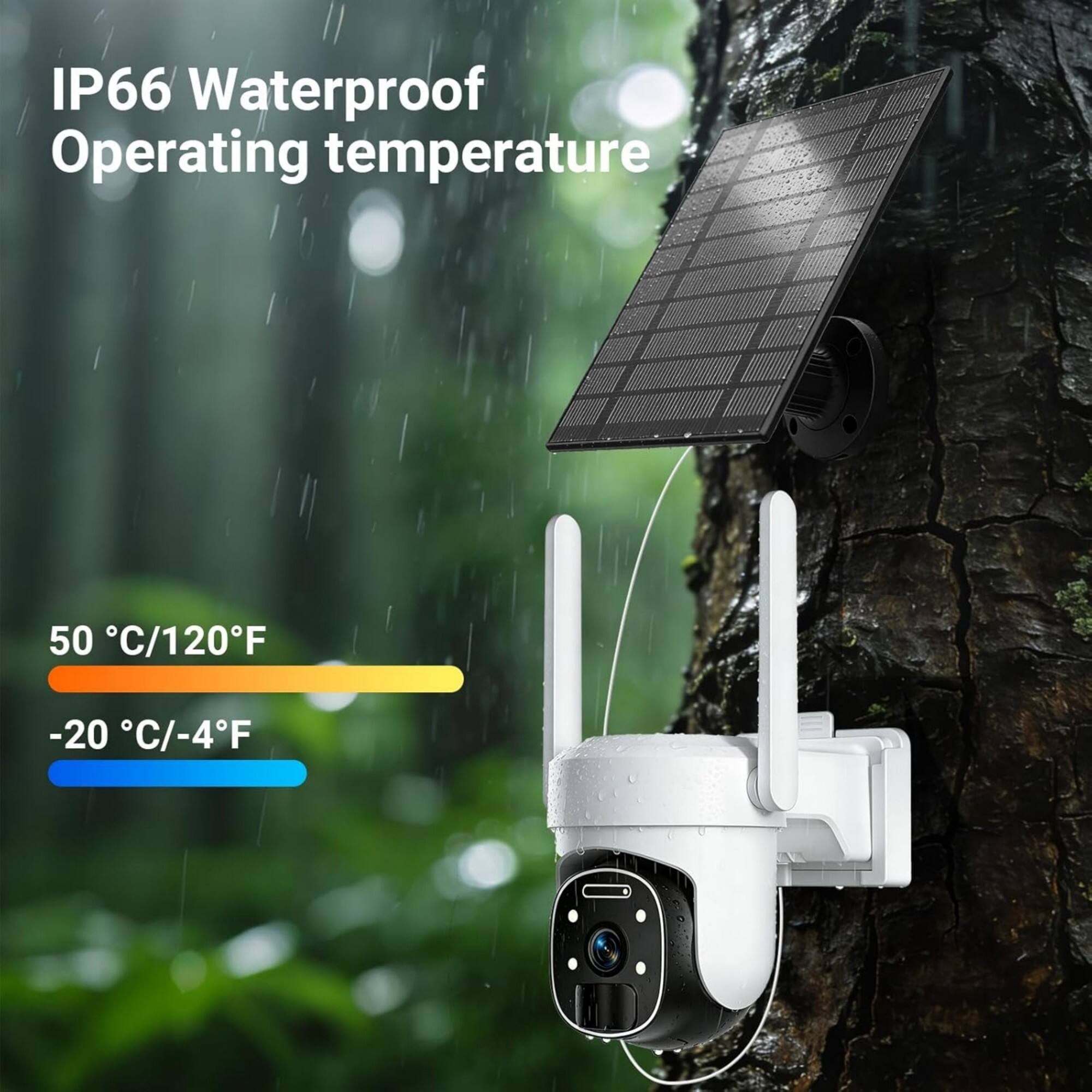 IP66 Waterproof  
Operating temperature  
50°C/120°F  
-20°C/-4°F
