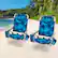 Angle. Costway - 4-Pack Folding Backpack Beach Chair 5-Position Outdoor Reclining Chairs with Pillow - Dark Blue.