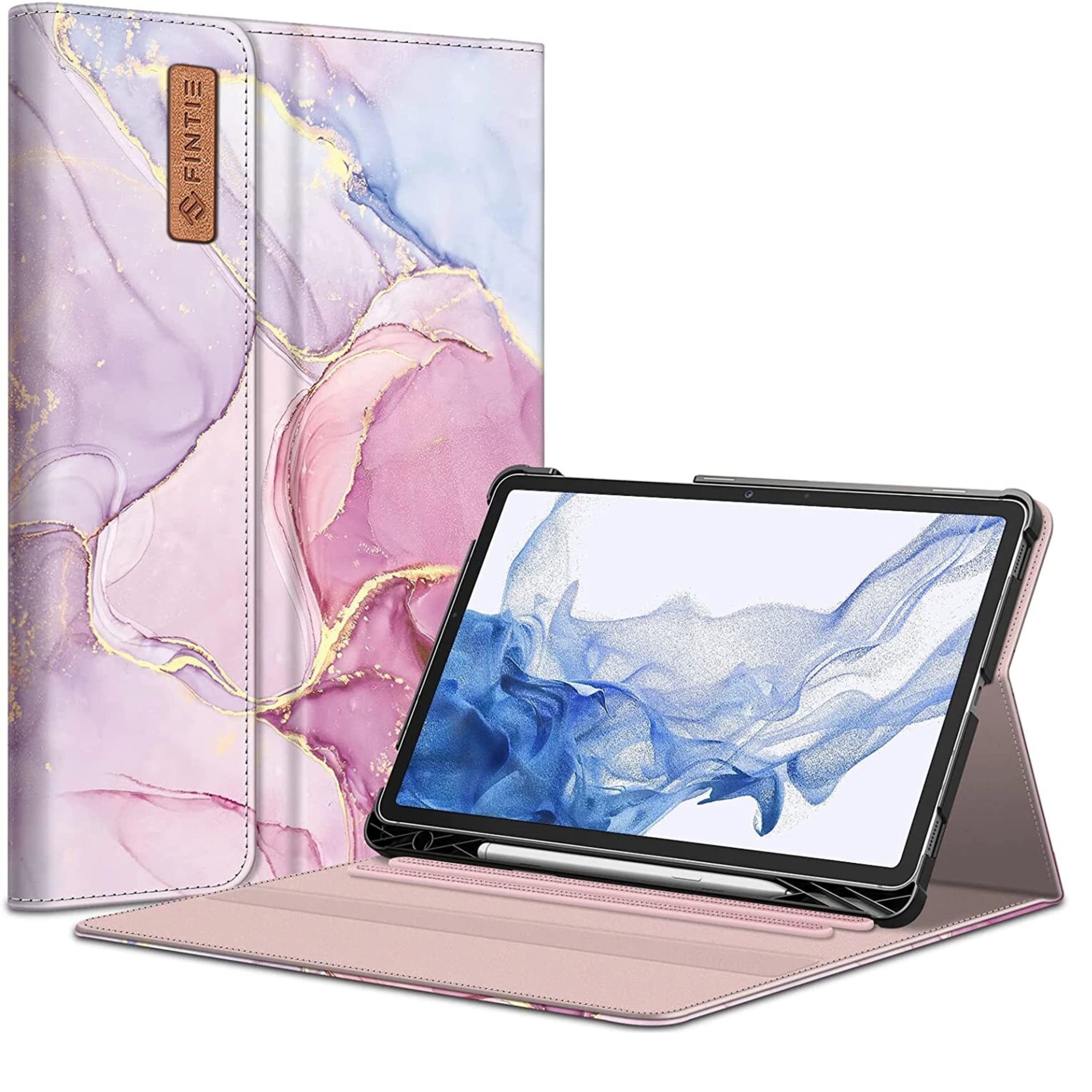 Kitcheniva - Portfolio Protective Case Cover For Samsung Galaxy Tab S8 11" 2022 And Tab S7 11" - Glittering Marble