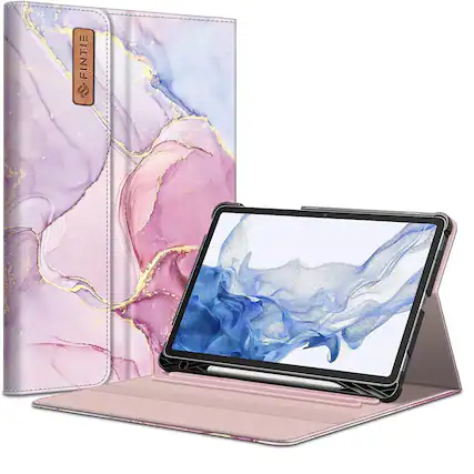 Front. Kitcheniva - Portfolio Protective Case Cover For Samsung Galaxy Tab S8 11" 2022 And Tab S7 11" Glittering Marble - Glittering Marble.