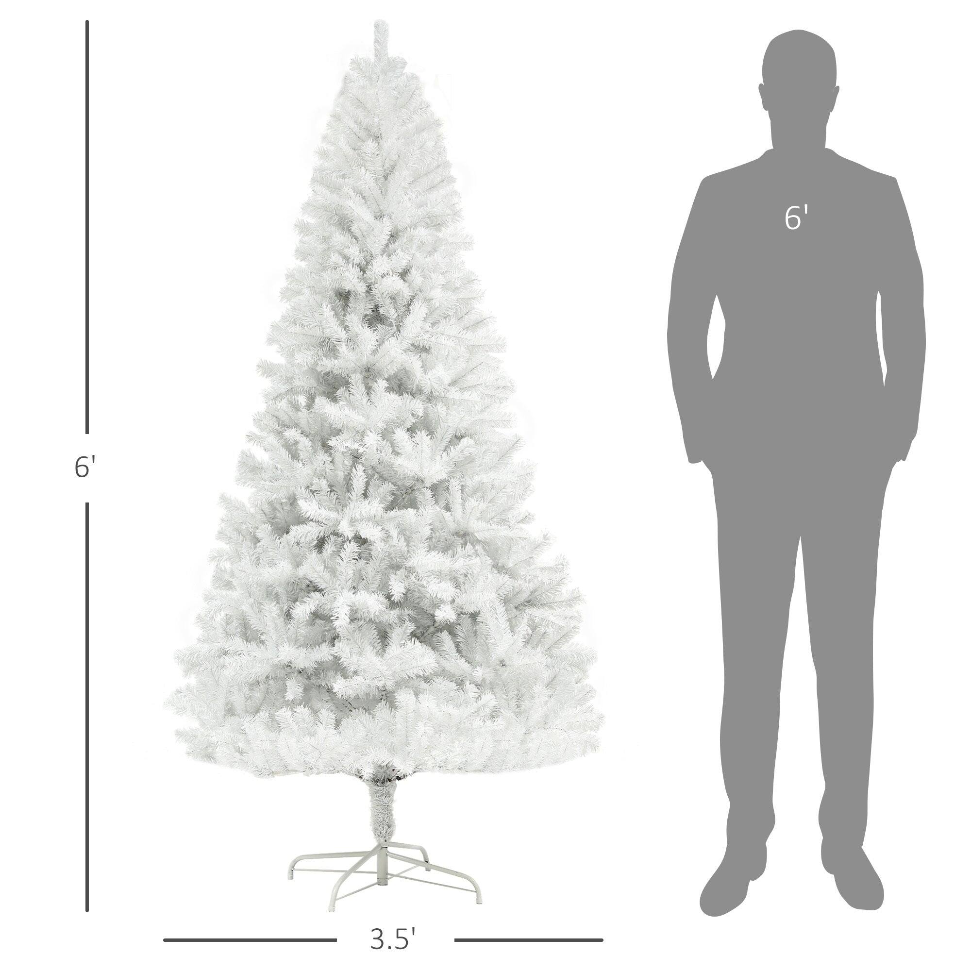 Left. BreeBe - 6ft Tall Artificial Christmas Tree - White.