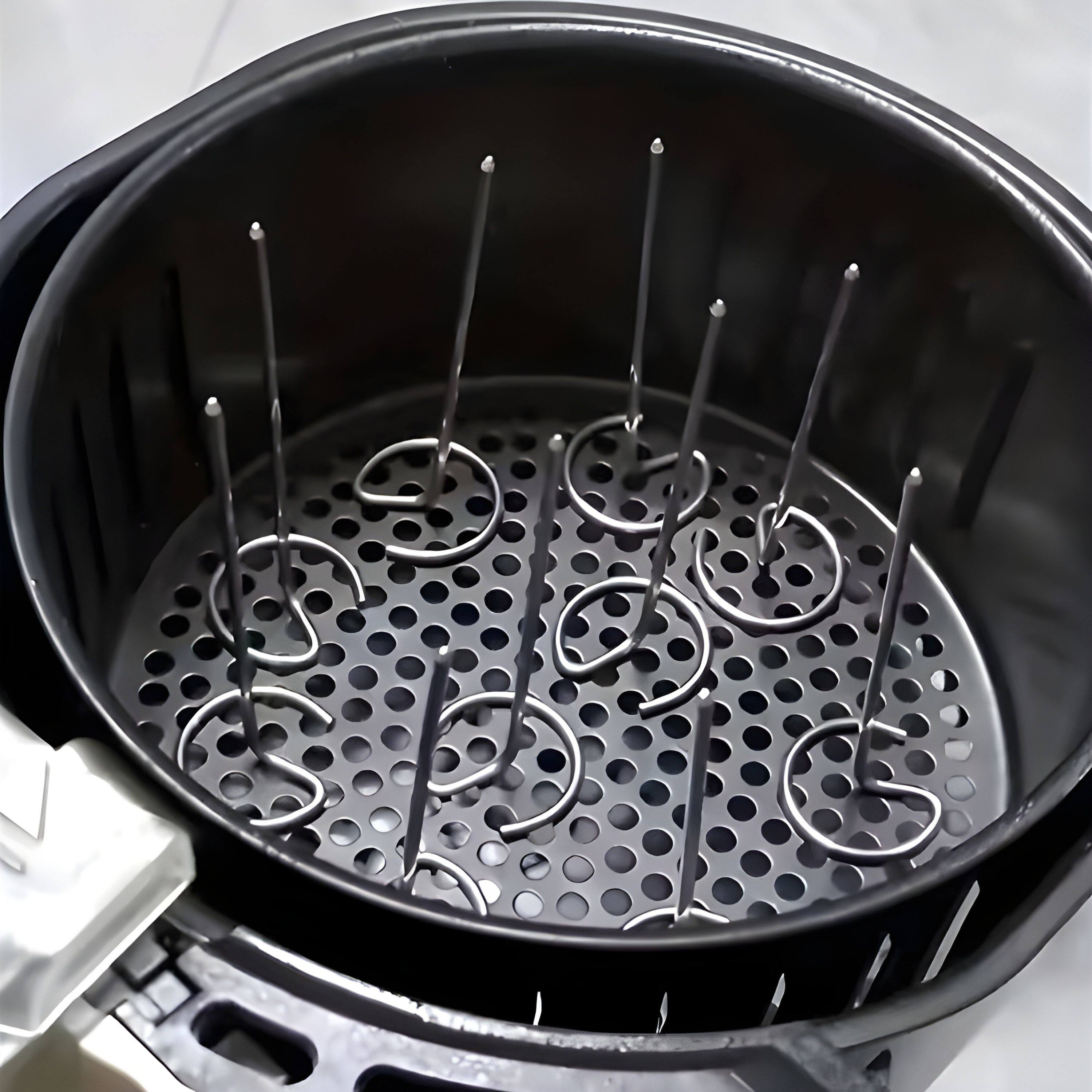 Angle. Kitcheniva - Stainless Steel Skewers for Air Fryer & Oven – Reusable Metal BBQ Kabob Skewers for Meat and Vegetables 10 Pcs.