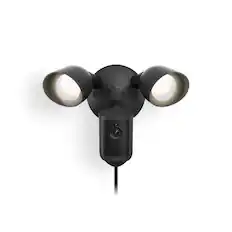 Front. Ring - Ring Floodlight Cam, Wired (newest model) — Wide-Angle Retinal 2K Video, 6x Enhanced Zoom, Ultra-Bright Floodlights - Black.
