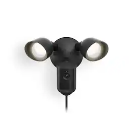 Ring - Floodlight Cam, Wired (newest model) — Wide-Angle Retinal 2K Video, 6x Enhanced Zoom, Ultra-Bright Floodlights - Black