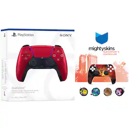Sony - PlayStation 5 DualSense Wireless Controller with MightySkins Custom Decal Skin Voucher - Volcanic Red