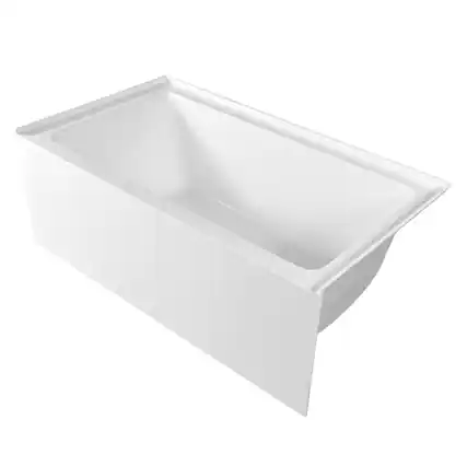 Front. VEVOR - Alcove Bathtub, 54" x 30" Contemporary Alcove Acrylic Bathtub, Soaking Bath Tub with Right Hand Drain and Overflow Hole - White.