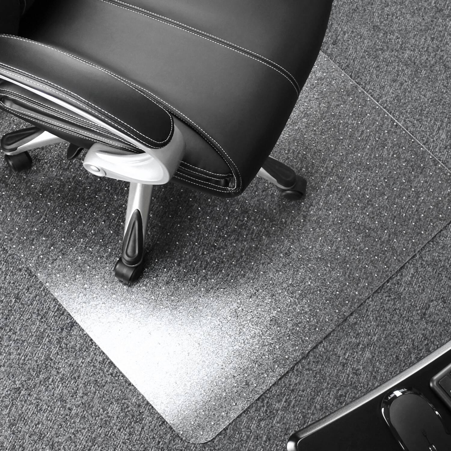 Alt View 12. Floortex - Valuemat Plus Polycarbonate Rectangular Chair Mat for Low Pile Carpets - 36" x 48" - Clear.