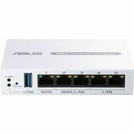 ASUS EBG15 Gigabit VPN Wired Router
PWR
Reset
USB
WAN
WAN/LAN
LAN
1 2 3 4 5