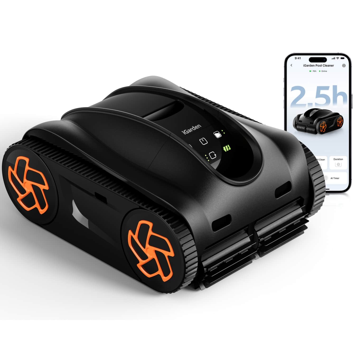 iGARDEN - Pool Cleaner K Series, 150 Min-Runtime Cordless Robotic Pool Vacuum for Inground Pools,  Smart Navigation