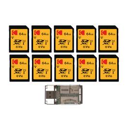 Kodak - 64GB Class 10 UHS-I U1 SDXC Memory Card Bundle with Card Reader