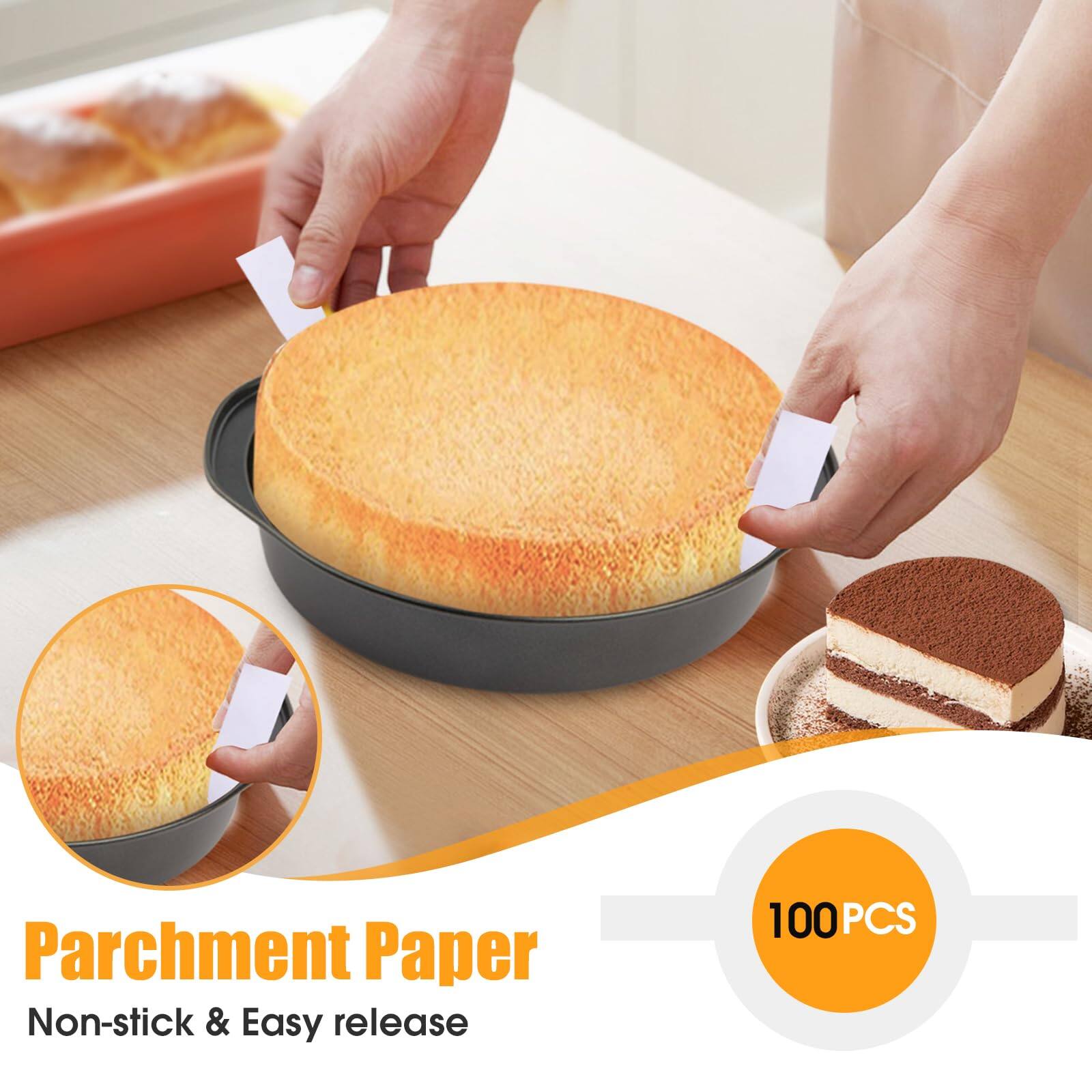 Parchment Paper  
Non-stick & Easy release  
100 PCS