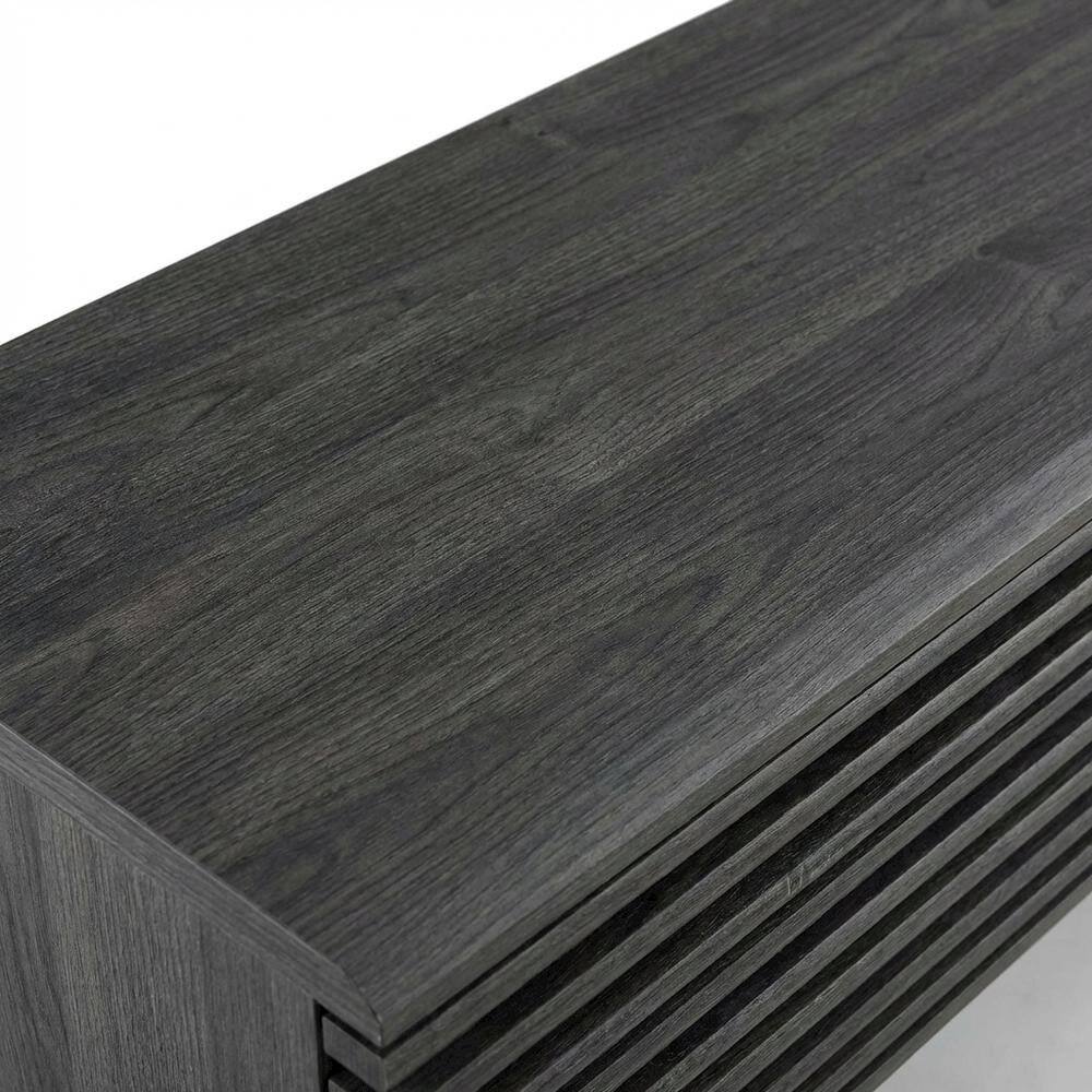 Alt View 1. FurniFact - Gray wood TV stand with sleek design and spacious storage - Gray.