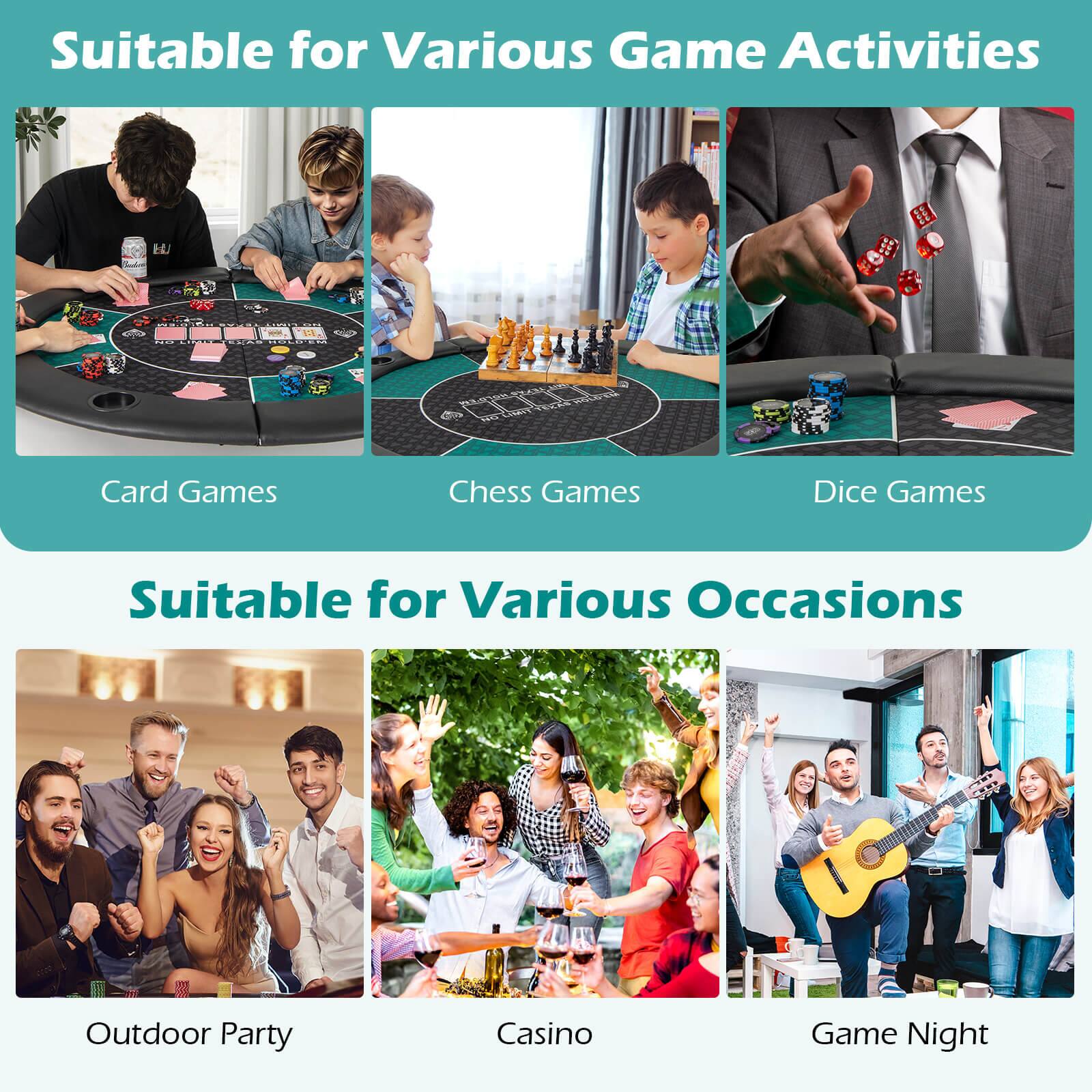 Suitable for Various Game Activities: Card Games, Chess Games, Dice Games

Suitable for Various Occasions: Outdoor Party, Casino, Game Night