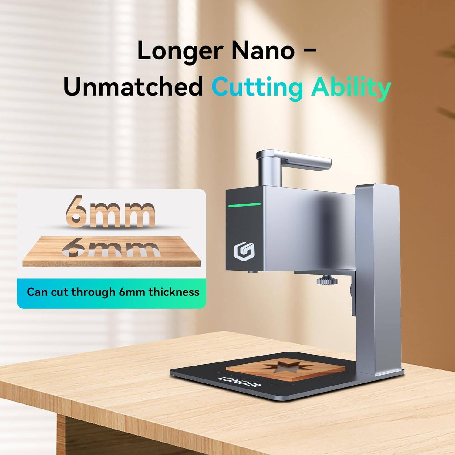 Longer Nano - Unmatched Cutting Ability

6mm  
6mm  
Can cut through 6mm thickness