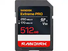 SANDISK Extreme PRO 250 MB/s R 170 MB/s W V30 512GB