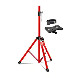 5 CORE - Speaker Stand Adjustable 31 to 54" PA DJ Tripod Stands Heavy Duty w 35mm Insert 132 Lbs - Red