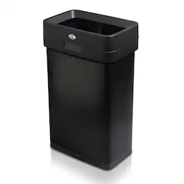 Clorox - Trash Can, 13 Gallon Stainless Steel Slim Open Top Garbage Bin - Black