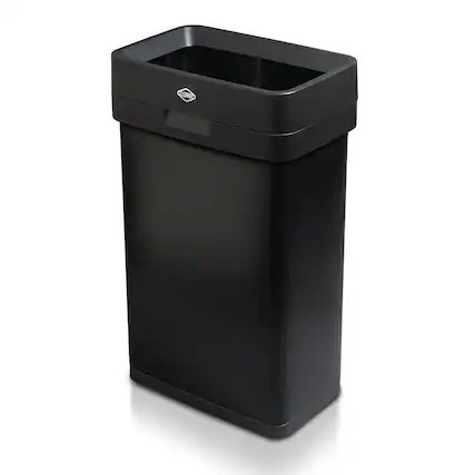 Front. Clorox - Clorox Trash Can, 13 Gallon Stainless Steel Slim Open Top Garbage Bin, Black - Black.