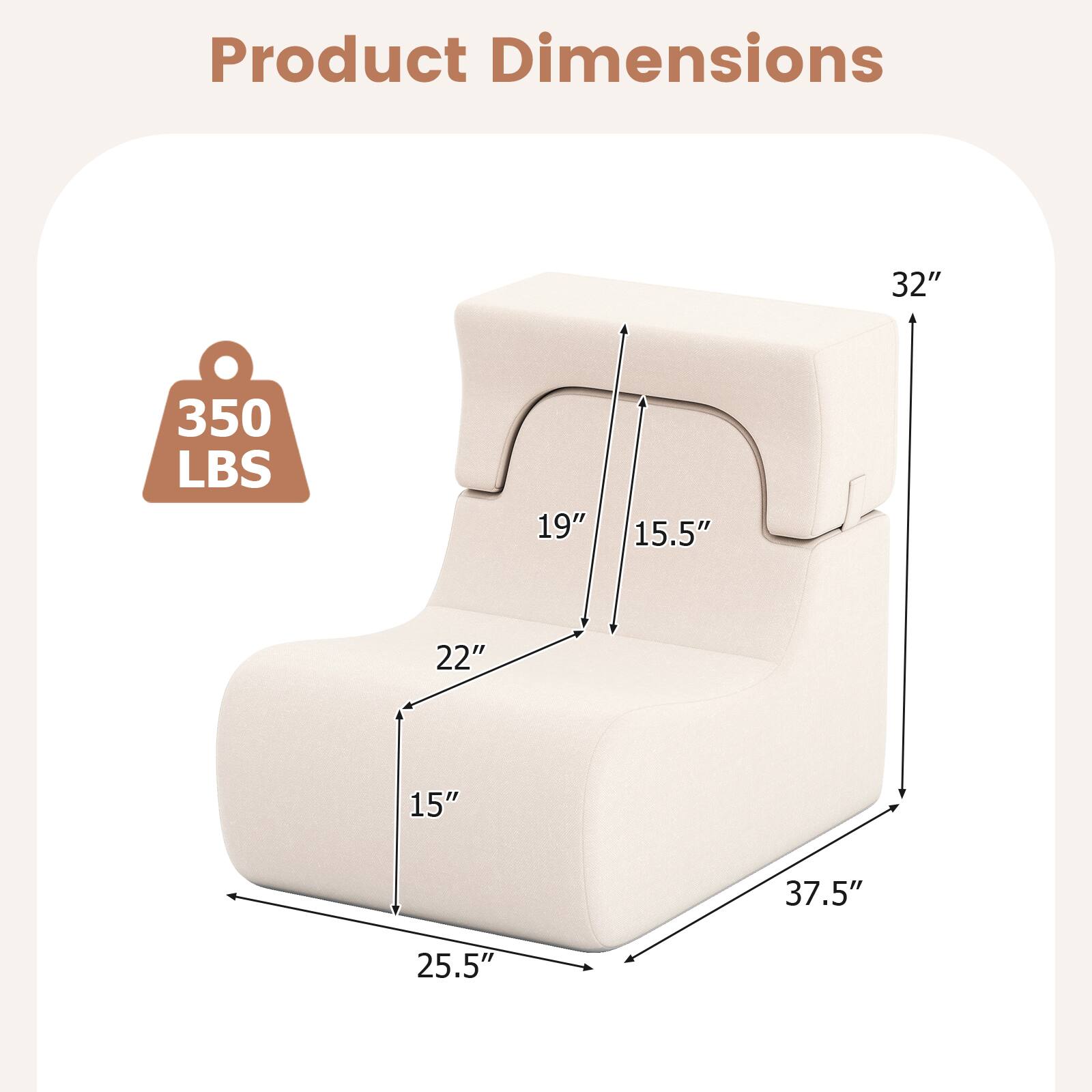 Product Dimensions: 32" x 350 LBS x 19" x 15.5" x 22" x 15" x 37.5" x 25.5"