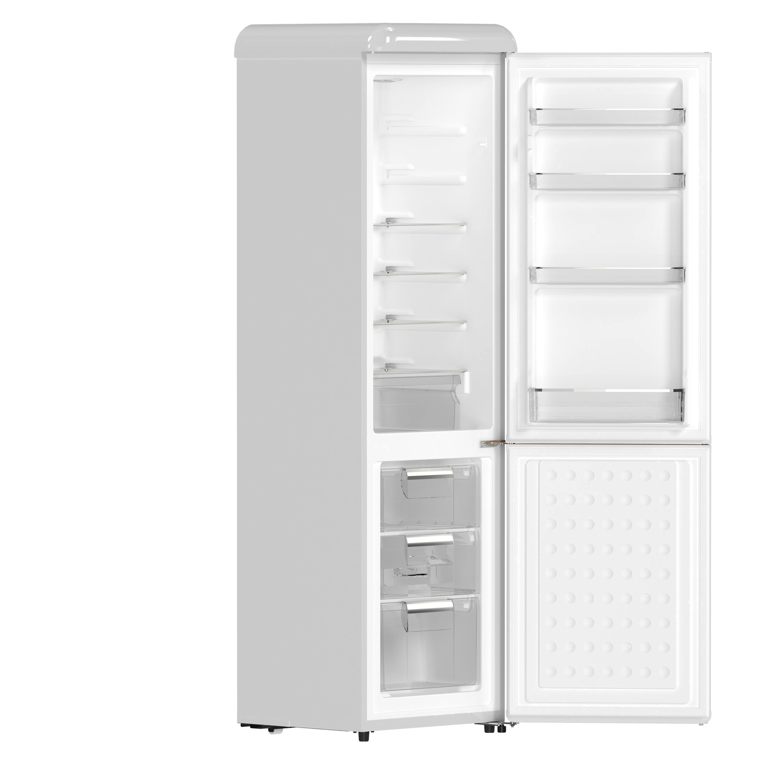 Alt View 3. Forno Appliances - Storico 9 Cu. Ft. Retro Compact Refrigerator with Bottom-Freezer - White.