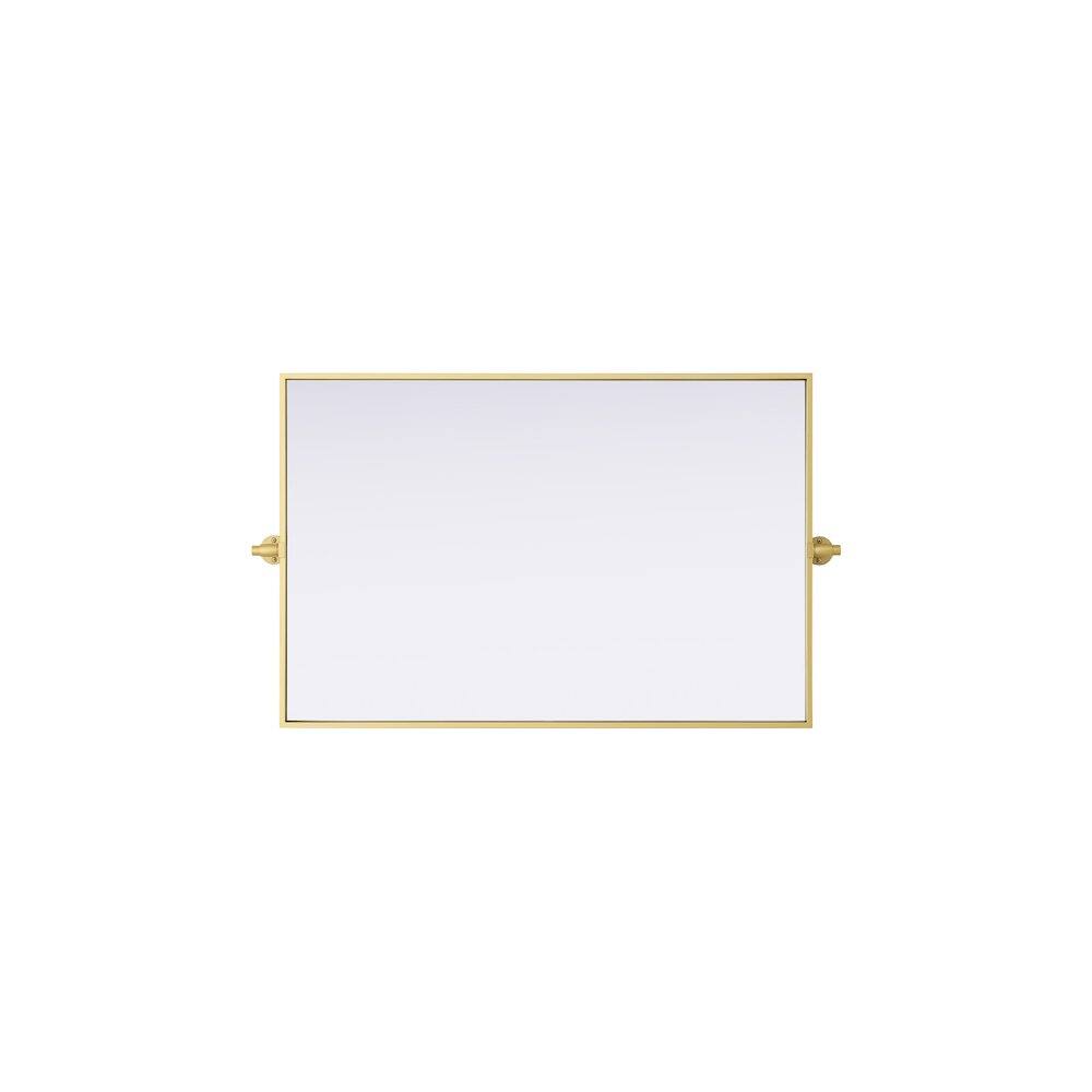 Alt View 2. Elegant Kitchen and Bath - Amoura 24X36 Pivot Mirror In Brass - Brass.