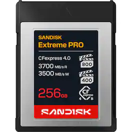 SANDISK - 256GB Extreme PRO CFexpress 4.0 Type B, Memory Card Up to 3700 MB/s Read Speeds