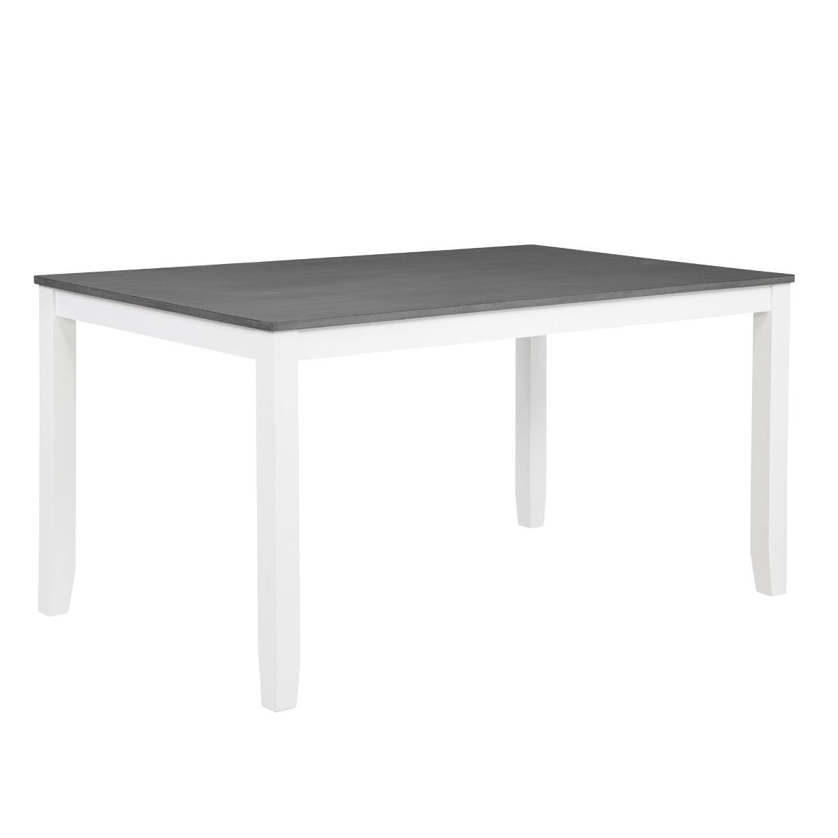 Alt View 6. Loheer - Loheer 7 Piece Dining Set, Grey and White Dining Table Set for 6, Rectangular Wood Table with Upholstered Chairs - Grey and White.